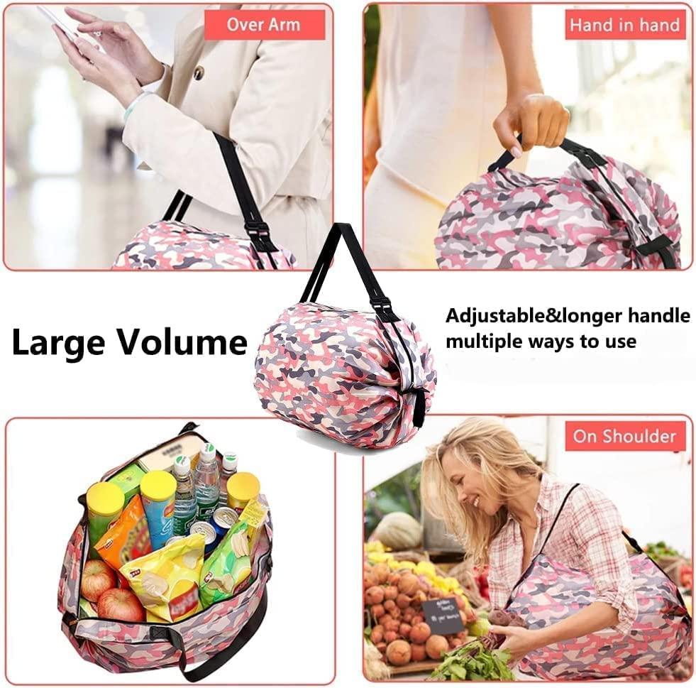 2-Pack Foldable Shopping Bags – Reusable, Lightweight, Eco-Friendly Tote Bags for Grocery, Travel & Daily Use