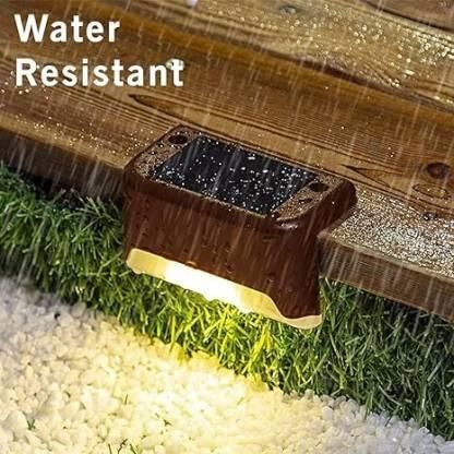 Solar Deck Lights Outdoor – Waterproof LED Step & Railing Lights for Garden, Patio, Stairs & Fences – Warm White, Auto On/Off, Energy-Saving (Pack of 4)