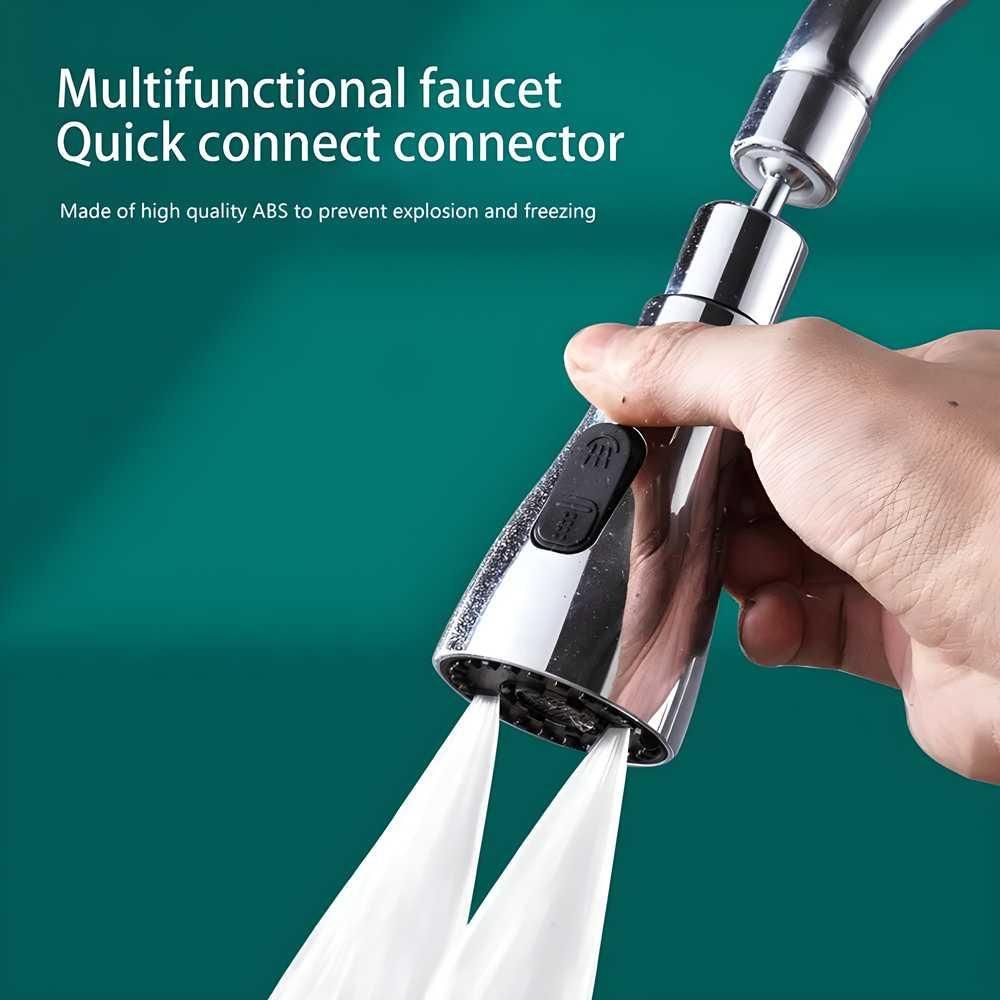 3 Modes Kitchen Sink Faucet – 360° Rotating, Adjustable Water Saving Tap Sprayer for Kitchen & Bathroom