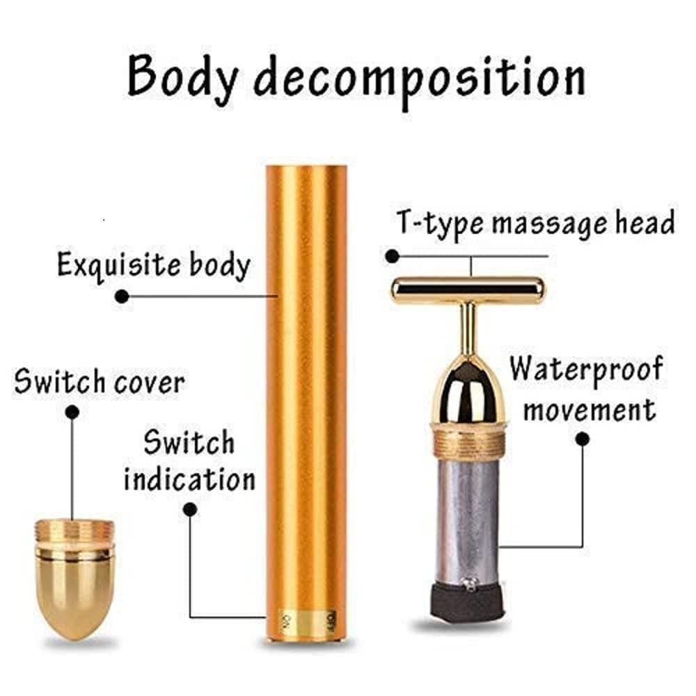 24K Gold Facial Massager Roller for anti-aging & wrinkle reduction