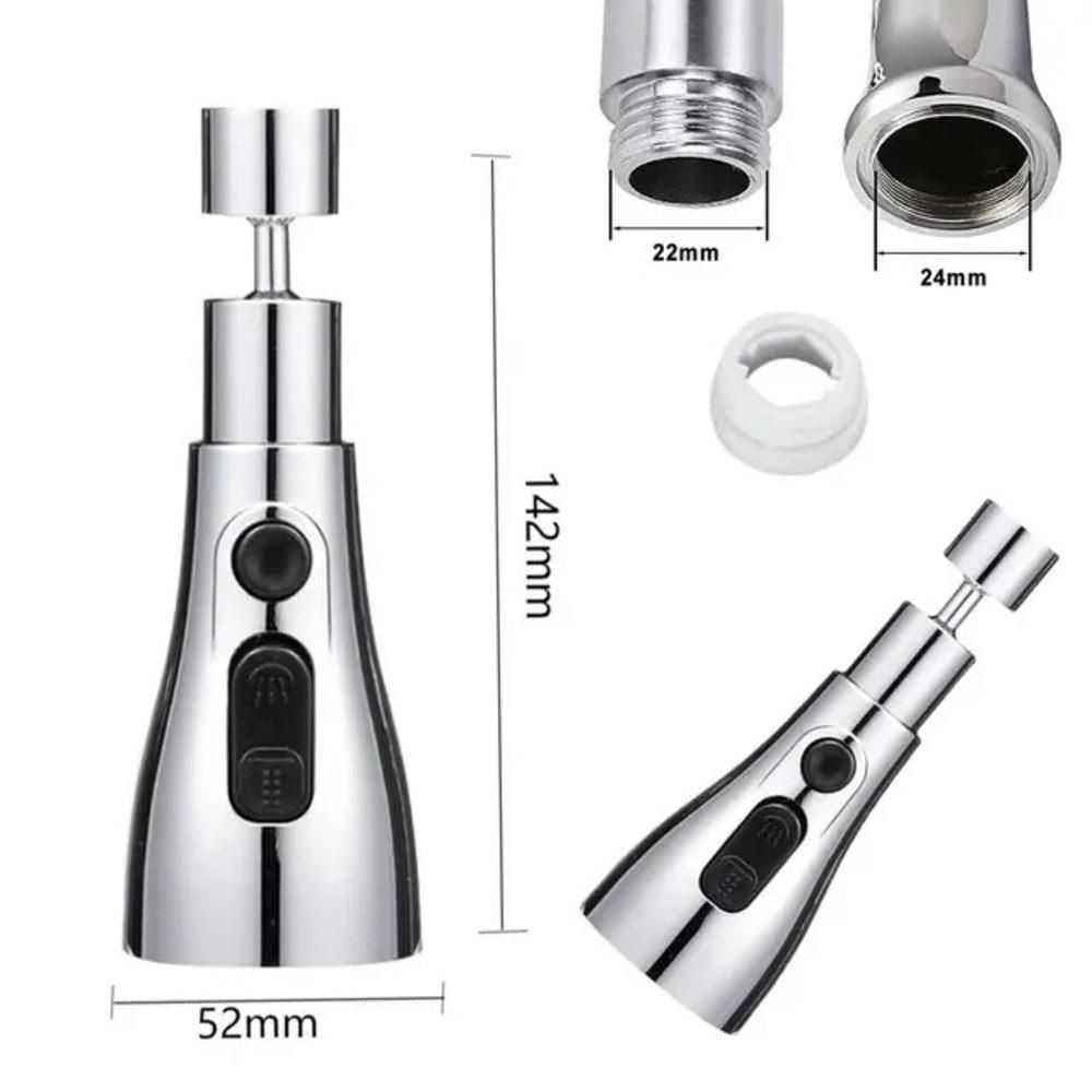 3 Modes Kitchen Sink Faucet – 360° Rotating, Adjustable Water Saving Tap Sprayer for Kitchen & Bathroom