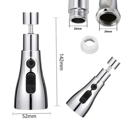 3 Modes Kitchen Sink Faucet – 360° Rotating, Adjustable Water Saving Tap Sprayer for Kitchen & Bathroom