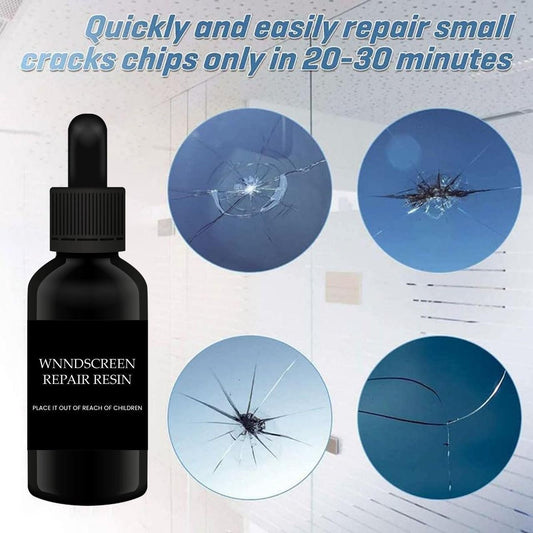 Glass Repair liquid (Pack of 2) – DIY Crack & Chip Fix for Car Windshield, Windows & Mirrors