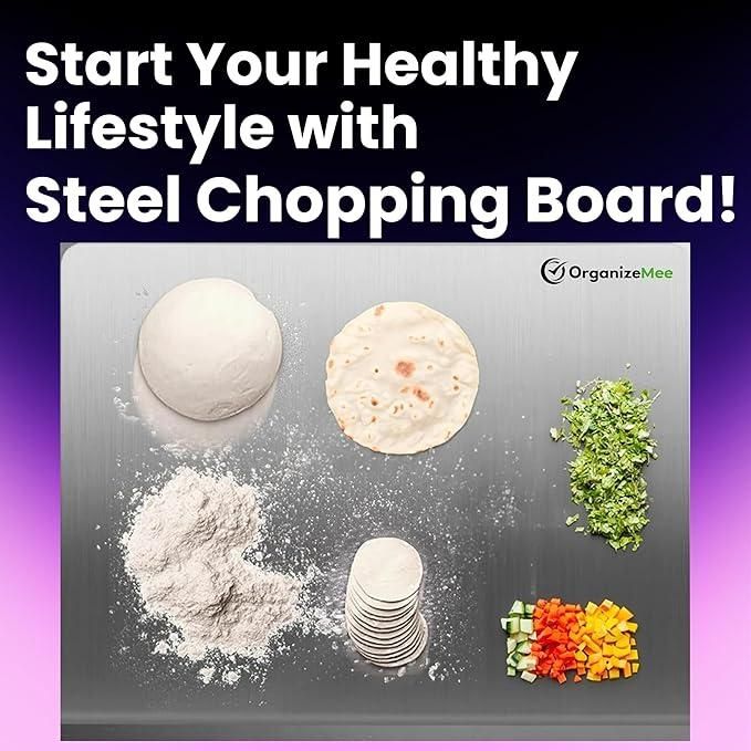 Stainless Steel Chopping Board – Hygienic & Scratch-Resistant Kitchen Cutting Board (35x31cm)