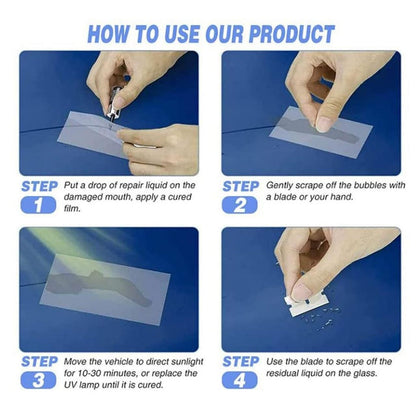 Glass Repair liquid (Pack of 2) – DIY Crack & Chip Fix for Car Windshield, Windows & Mirrors