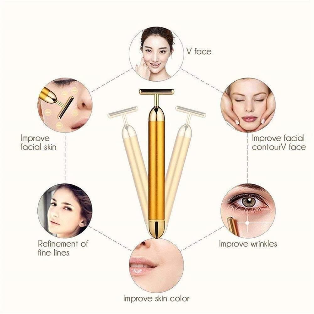 24K Gold Facial Massager Roller for anti-aging & wrinkle reduction