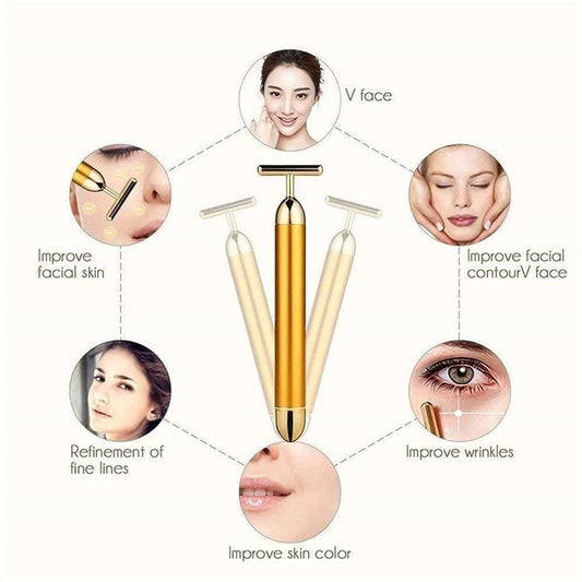24K Gold Facial Massager Roller for anti-aging & wrinkle reduction