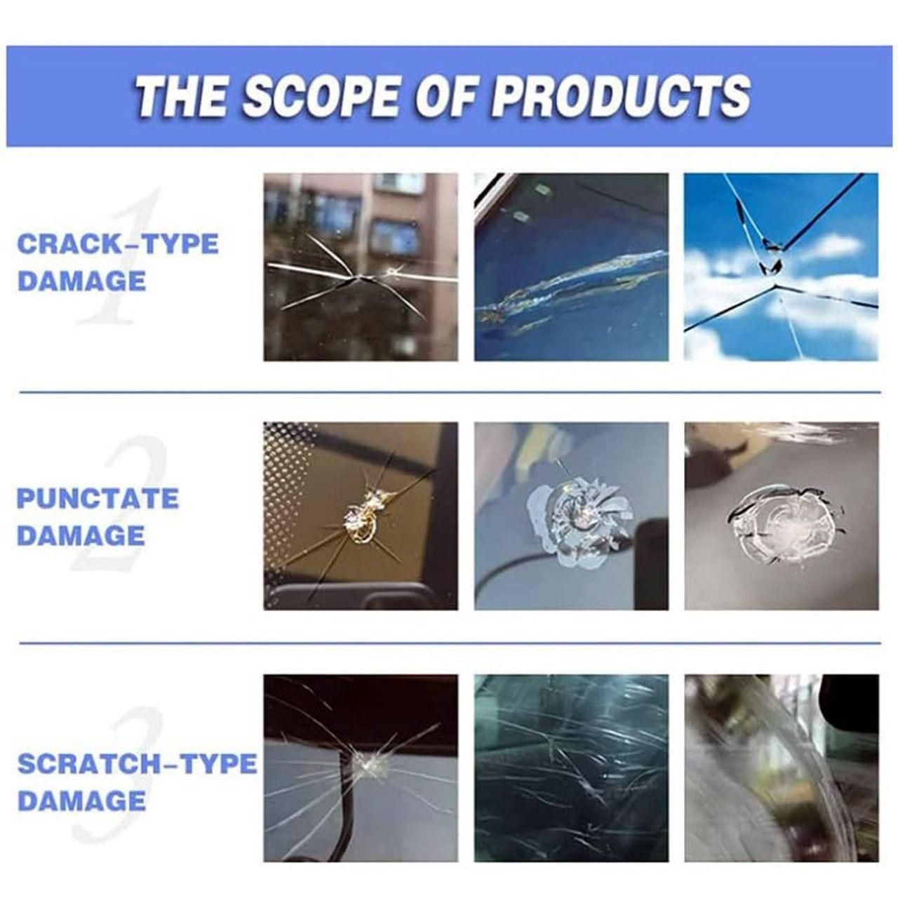 Glass Repair liquid (Pack of 2) – DIY Crack & Chip Fix for Car Windshield, Windows & Mirrors