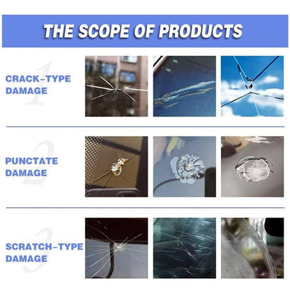 Glass Repair liquid (Pack of 2) – DIY Crack & Chip Fix for Car Windshield, Windows & Mirrors