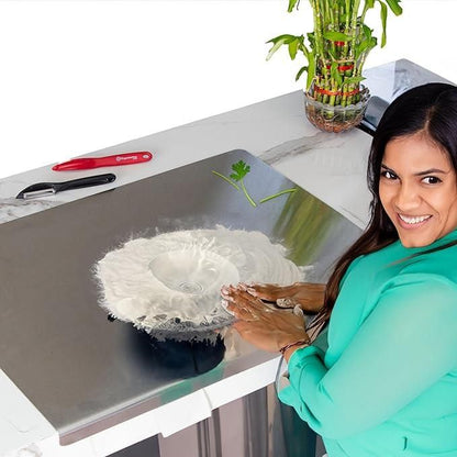 Stainless Steel Chopping Board – Hygienic & Scratch-Resistant Kitchen Cutting Board (35x31cm)